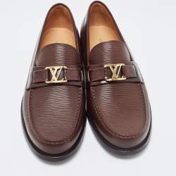 Louis Vuitton Brown Leather Hockenheim Loafers Size 40