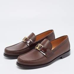 Louis Vuitton Brown Leather Hockenheim Loafers Size 40