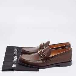 Louis Vuitton Brown Leather Hockenheim Loafers Size 40