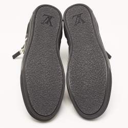 Louis Vuitton Black Damier Graphite Nylon and Suede Trim Zip Up High Top Sneakers Size 43