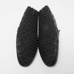 Louis Vuitton Black Leather Hockenheim Slip On Loafers Size 40.5