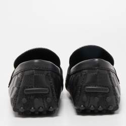 Louis Vuitton Black Leather Hockenheim Slip On Loafers Size 40.5