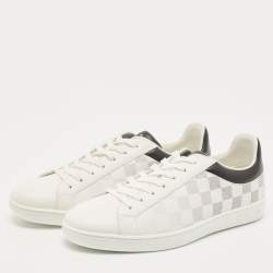 Louis Vuitton White/Black Leather Gradient Check Print Luxembourg Sneakers Size 40