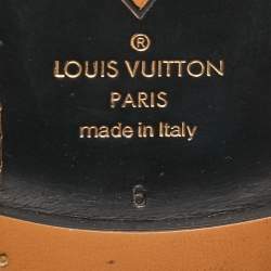 Pre Owned Louis Vuitton Navy Blue/Brown Monogram Canvass and Leather Loafers Size 40