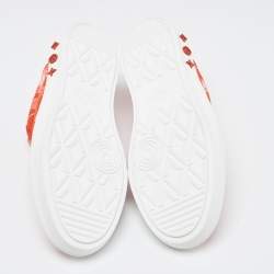 Louis Vuitton Red Monogram Canvas And Suede Ollie Low Top Sneakers Size 42