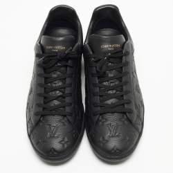 Louis Vuitton Black Leather Luxembourg Sneakers Size 45