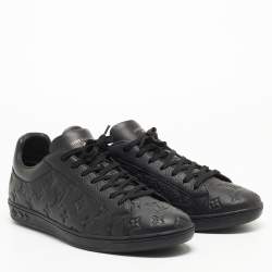 Louis Vuitton Black Leather Luxembourg Sneakers Size 45