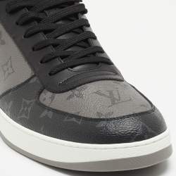 Louis Vuitton Grey/Black Monogram Canvas and Leather Low Top Sneakers Size 45