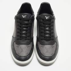 Louis Vuitton Grey/Black Monogram Canvas and Leather Low Top Sneakers Size 45