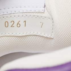 Louis Vuitton White/Purple Leather and Mesh LV Trainer Sneakers Size 41