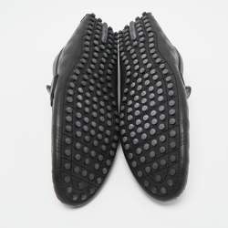 Louis Vuitton Black Damier Graphite Leather Driver Loafers Size 44