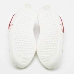 Pre Owned Louis Vuitton White/Burgundy  Leather Luxembourg Sneakers Size 43