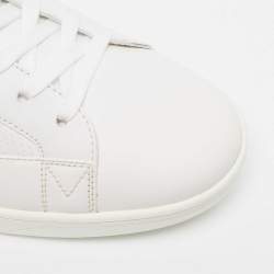 Pre Owned Louis Vuitton White/Burgundy  Leather Luxembourg Sneakers Size 43