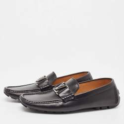 Louis Vuitton Black Leather Monte Carlo Loafers Size 40.5