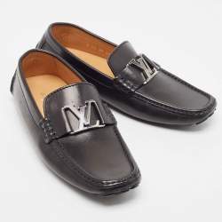 Louis Vuitton Black Leather Monte Carlo Loafers Size 40.5