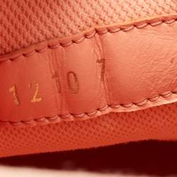 Louis Vuitton Orange/White Leather and Fabric Trainer Sneakers Size 41
