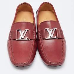 Louis Vuitton Burgundy Leather Monte Carlo Loafers Size 41