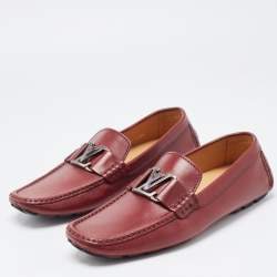 Louis Vuitton Burgundy Leather Monte Carlo Loafers Size 41