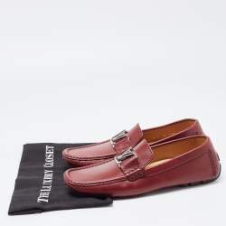 Louis Vuitton Burgundy Leather Monte Carlo Loafers Size 41
