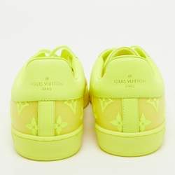 Louis Vuitton Neon Yellow Leather and Monogram Embroidered Mesh Luxembourg Sneakers Size 40