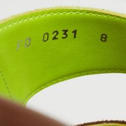 Louis Vuitton Brown/Neon Green Suede and Leather LV Trainer Mules Size 42
