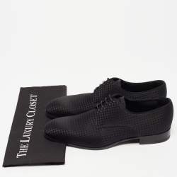 Pre Owned Louis Vuitton Black Petit Damier Fabric Solferino Derby Size 42.5