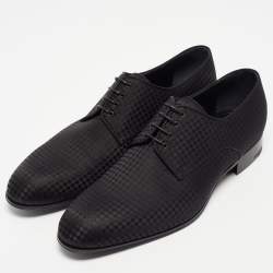 Pre Owned Louis Vuitton Black Petit Damier Fabric Solferino Derby Size 42.5