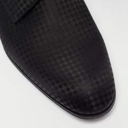 Pre Owned Louis Vuitton Black Petit Damier Fabric Solferino Derby Size 42.5
