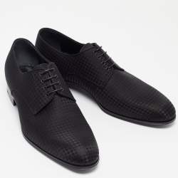 Pre Owned Louis Vuitton Black Petit Damier Fabric Solferino Derby Size 42.5