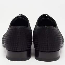 Pre Owned Louis Vuitton Black Petit Damier Fabric Solferino Derby Size 42.5