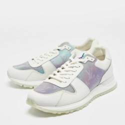 Louis Vuitton White/Iridescent Leather and PVC Run Away Sneakers Size 39