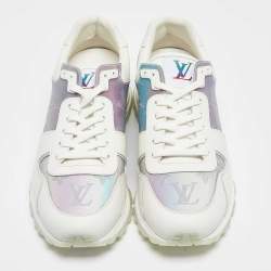 Louis Vuitton White/Iridescent Leather and PVC Run Away Sneakers Size 39