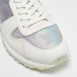 Louis Vuitton White/Iridescent Leather and PVC Run Away Sneakers Size 39