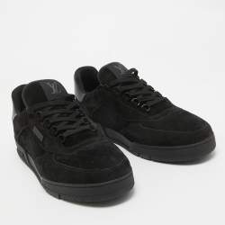Louis Vuitton Black Suede LV Trainer Sneakers Size 45