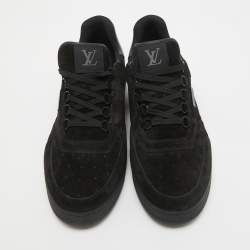 Louis Vuitton Black Suede LV Trainer Sneakers Size 45
