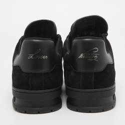 Louis Vuitton Black Suede LV Trainer Sneakers Size 45