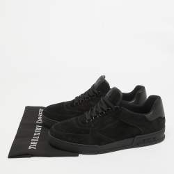 Louis Vuitton Black Suede LV Trainer Sneakers Size 45