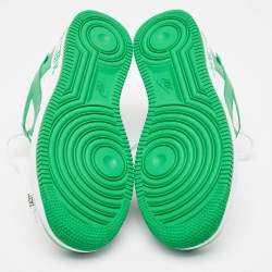 مملوكة مسبقًا حذاء رياضي لوي فيتون x نايك أيرفورس 1 جلد وكانفاس مونوغرامي أبيض/أخضر مقاس 42