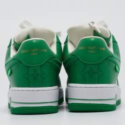 Louis Vuitton x Nike Green/White Monogram Canvas and Leather Air Force 1 Sneakers Size 41