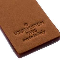 Pre Owned Louis Vuitton Supreme Logo Brown Leather Key Ring / Keychain