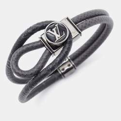 Louis Vuitton Loop It Coated Canvas Enamel Gunmetal Tone Bracelet