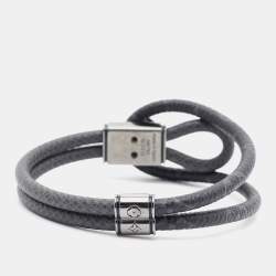 Louis Vuitton Loop It Coated Canvas Enamel Gunmetal Tone Bracelet