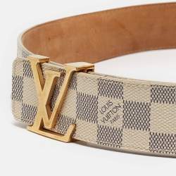 Pre Owned Louis Vuitton Damier Azur Canvas LV Initiales Belt 95CM