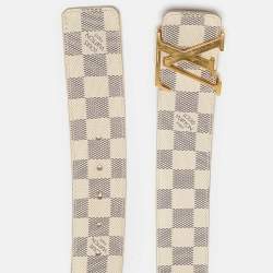 Pre Owned Louis Vuitton Damier Azur Canvas LV Initiales Belt 95CM