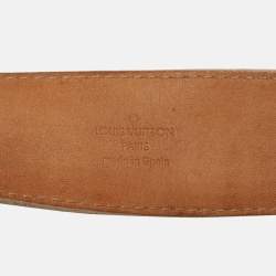 Pre Owned Louis Vuitton Damier Azur Canvas LV Initiales Belt 95CM