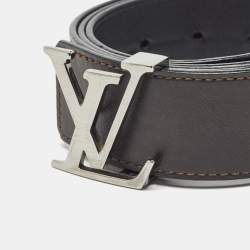 Louis Vuitton Black/Brown Leather LV Initiales Reversible Belt 85CM