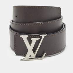 Louis Vuitton Black/Brown Leather LV Initiales Reversible Belt 85CM