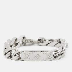 Louis Vuitton Monogram Silver Tone Chain Bracelet