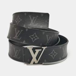 Pre Owned Louis Vuitton Monogram Eclipse Canvas LV Initiales Belt 110 CM