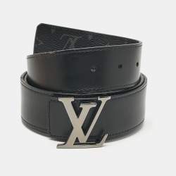 Pre Owned Louis Vuitton Monogram Eclipse Canvas LV Initiales Belt 110 CM